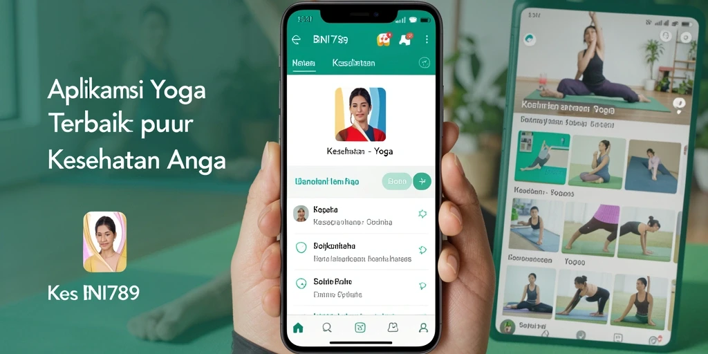 Screenshot antarmuka aplikasi BNI789 dengan berbagai fungsi yoga.