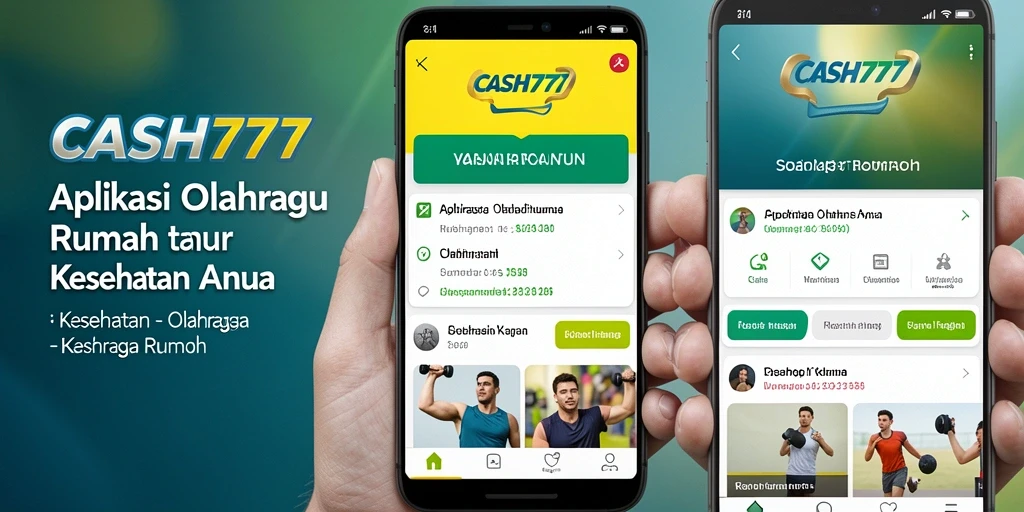 Antarmuka aplikasi CASH777 untuk olahraga rumah yang menarik.