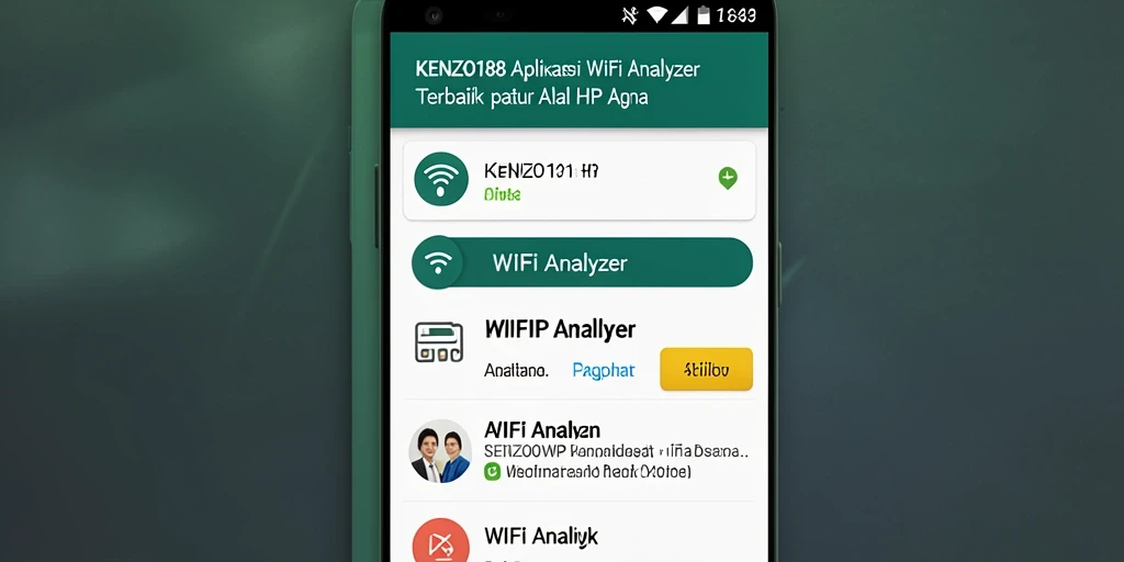Antarmuka aplikasi KENZO188 yang menampilkan analisis jaringan WiFi.