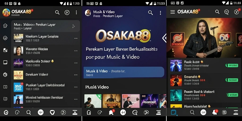 Tampilan OSAKA88 yang sederhana dan fungsional dalam merekam layar.