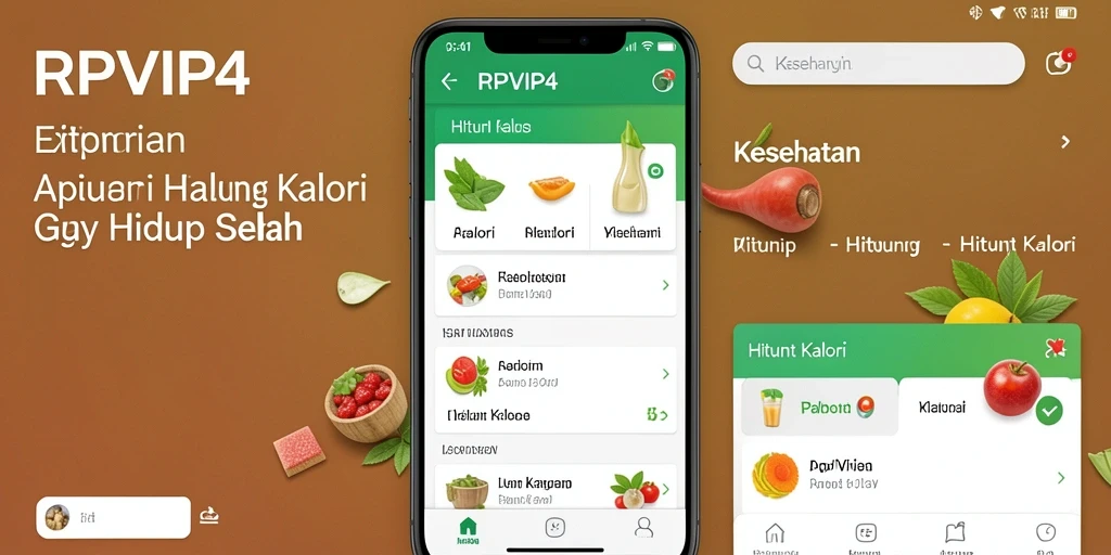 Tangkapan layar utama RPVIP4 menunjukkan antarmuka sederhana dan intuitif untuk hitung kalori.