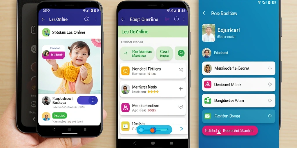 Antarmuka aplikasi S80 yang intuitif dan mudah digunakan untuk belajar online.