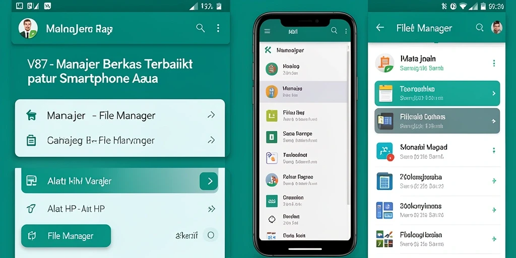 Antarmuka V87 yang sederhana dan mudah digunakan untuk mengelola berkas.
