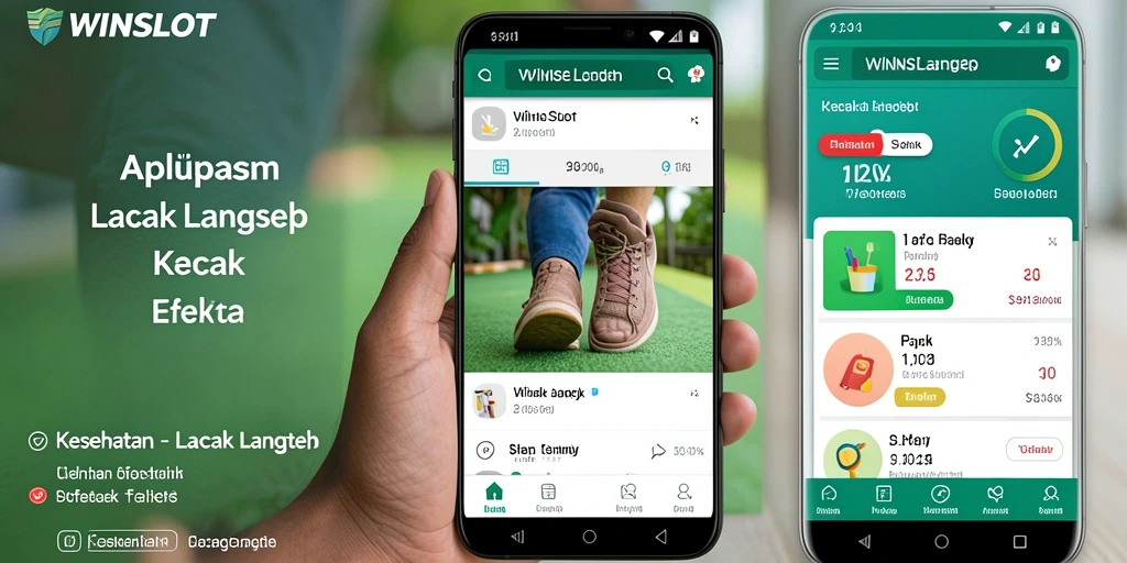 Antarmuka pengguna WINSLOT menampilkan statistik langkah harian dengan jelas.